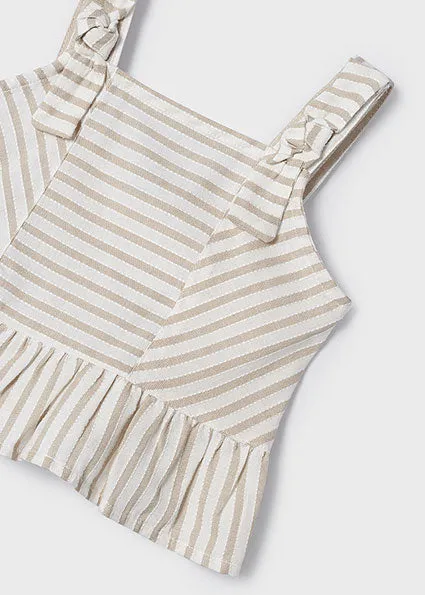Linen Striped Wide Leg Pants Set