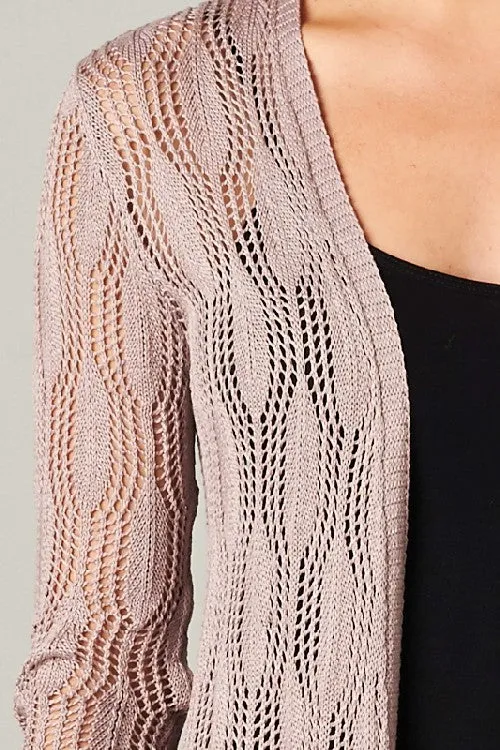 Long Sleeve Open Knit Delicate Cardigan