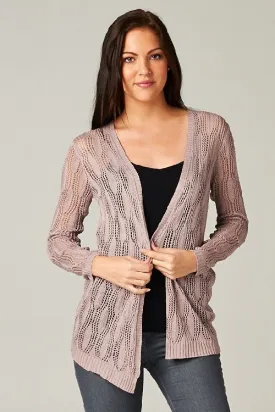 Long Sleeve Open Knit Delicate Cardigan