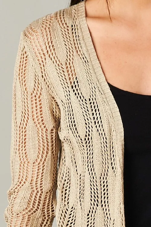 Long Sleeve Open Knit Delicate Cardigan