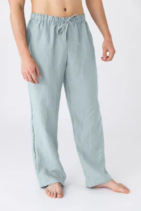 Men's Linen pajama bottoms icy blue - Diego