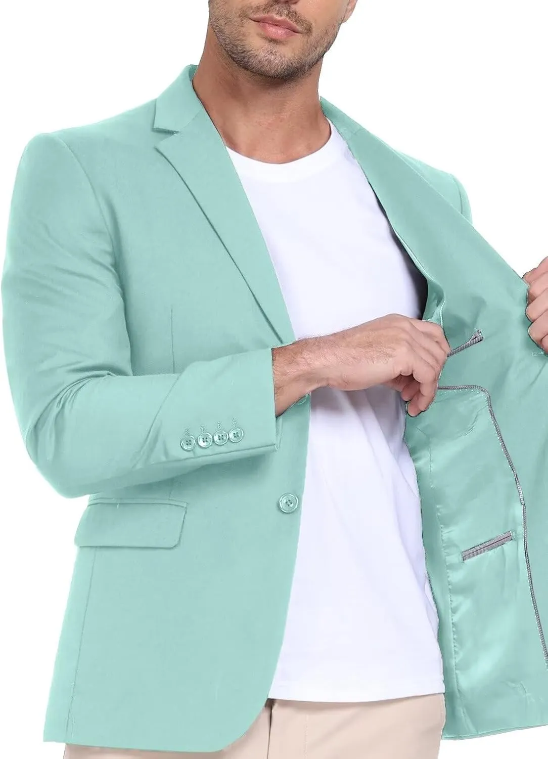 Mens Suit Jacket Slim Fit Blazer for Men Business Suit Blazer Lightweight Casual Sport Coats for Daily Summer Wedding
