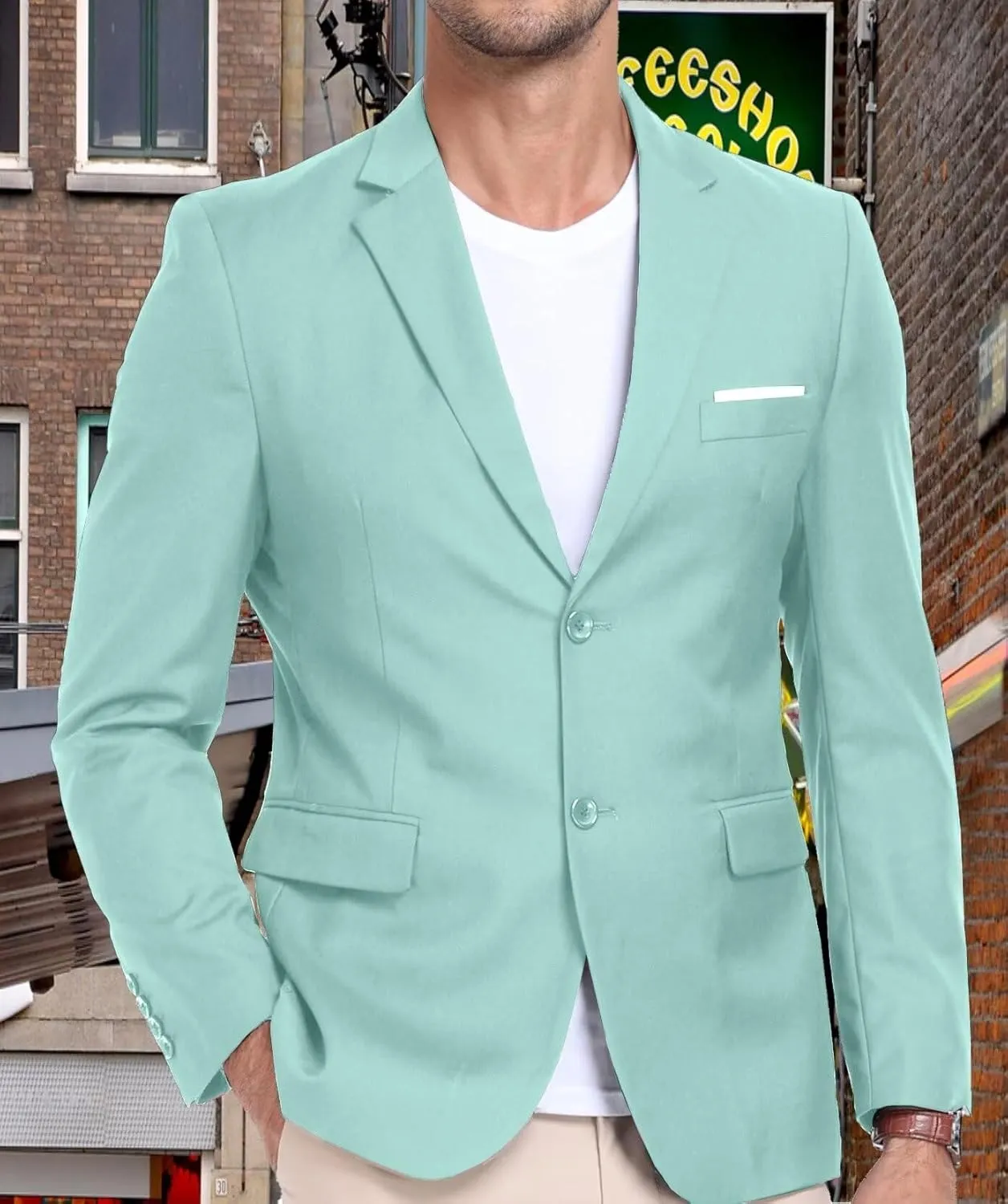 Mens Suit Jacket Slim Fit Blazer for Men Business Suit Blazer Lightweight Casual Sport Coats for Daily Summer Wedding