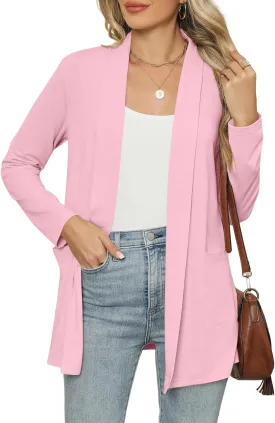 Micoson Long Sleeve Lightweight Thin 2025 Summer Cardigan for Women Casual Loose Fit Kimono Cover Up with Pockets