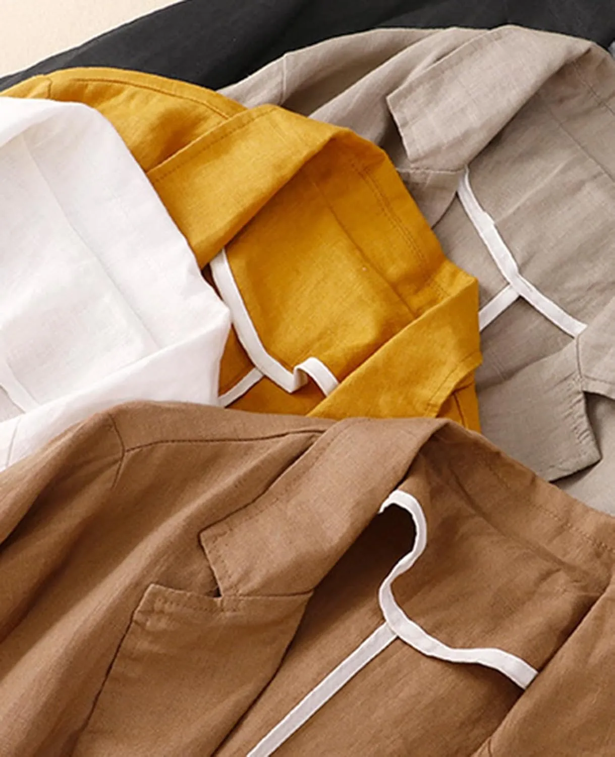 MINTLIMIT Womens Linen Blazer Summer 3/4 Sleeve Notch Lapel Work Office Suit Casual Button Blazers Jackets with Pockets