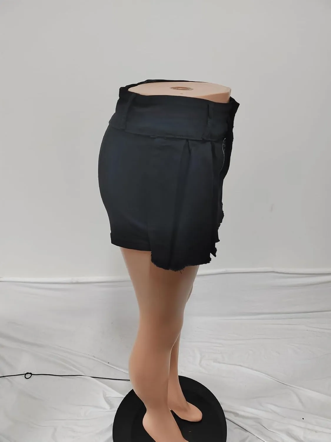 Molisry Women's Denim Shorts Skorts High Waist Double Side Asymmetrical Hem Jean Skort Skirt