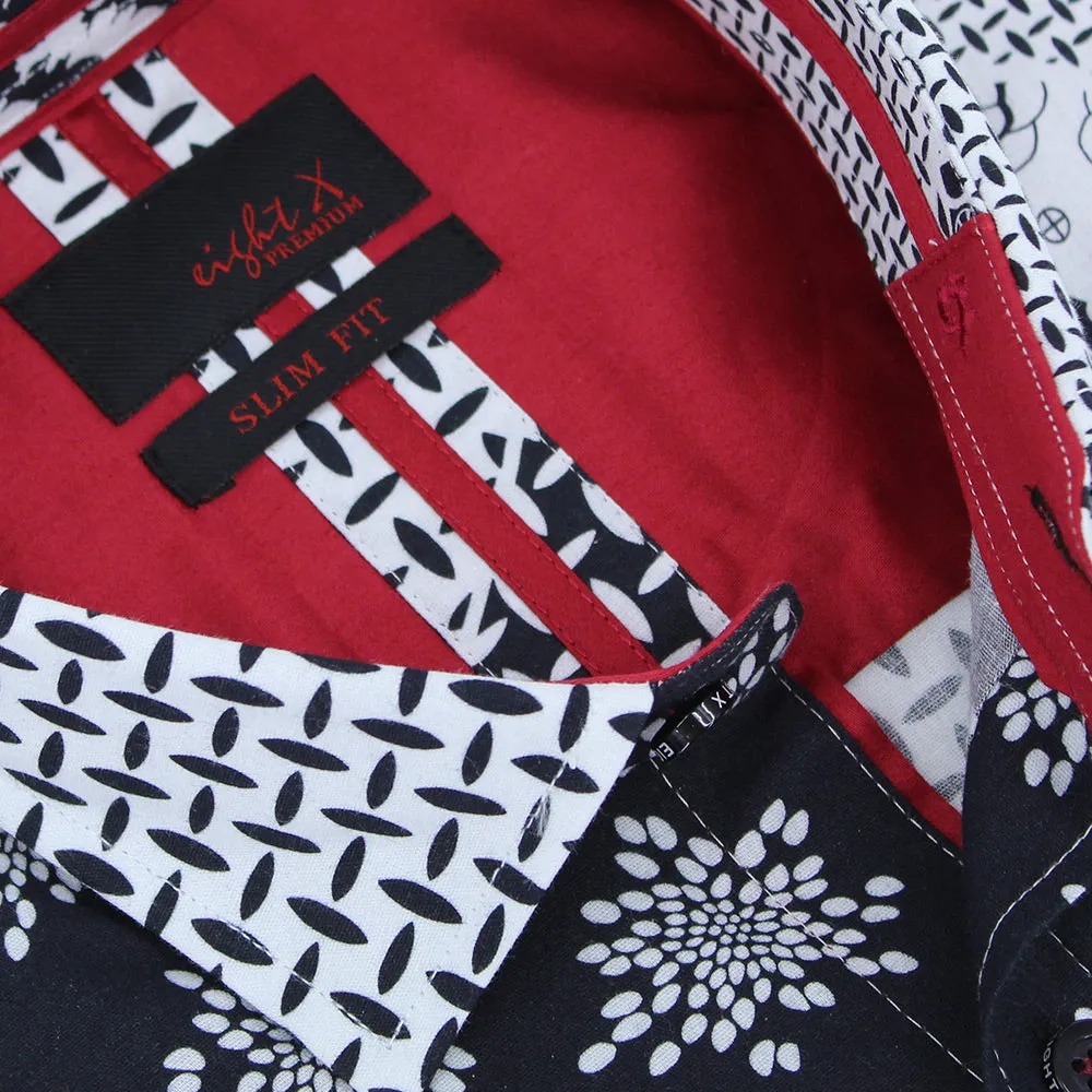 Monochrome Retro Patchwork Button Down Shirt