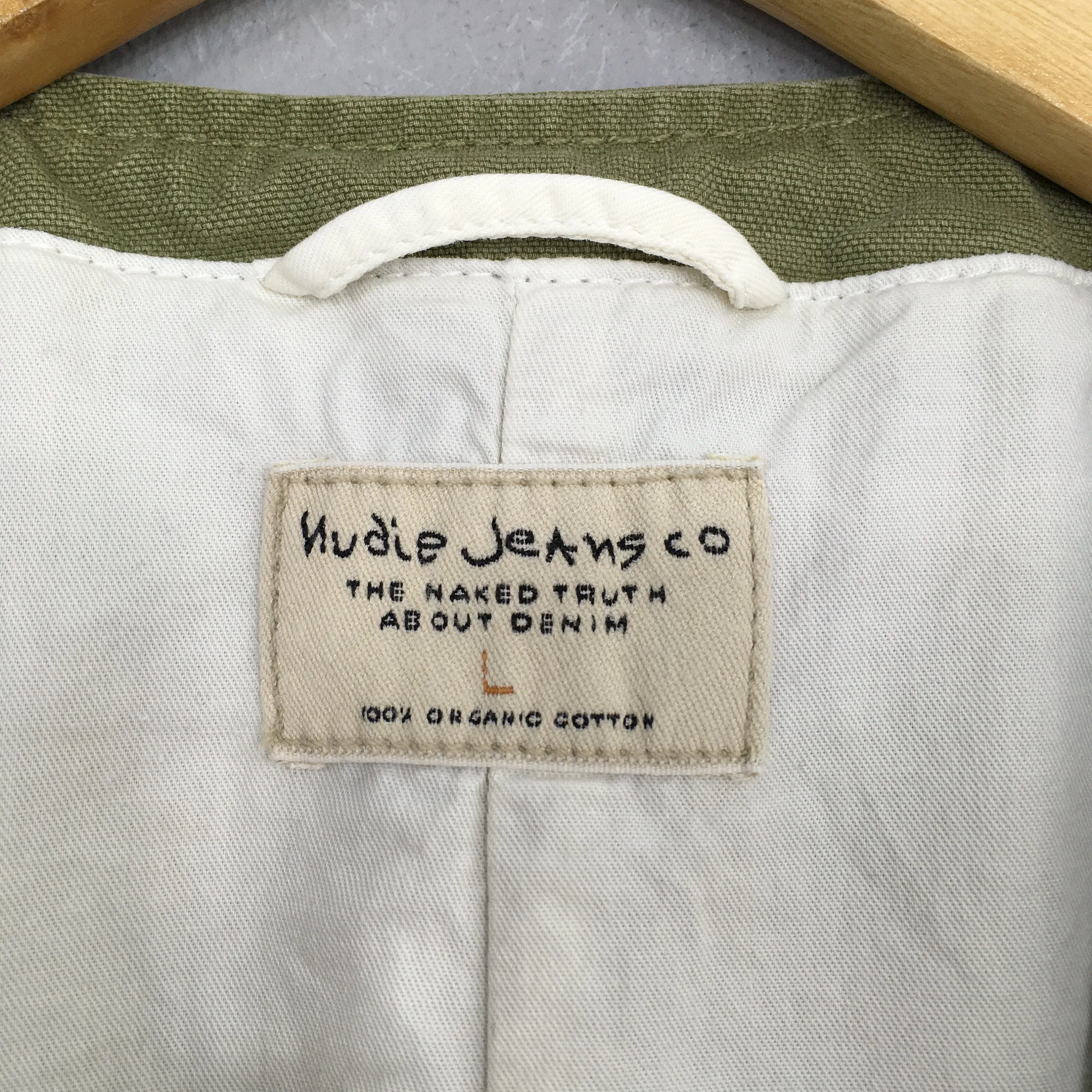 Nudie Jeans Casual Denim Vest Jacket Green Large