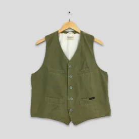 Nudie Jeans Casual Denim Vest Jacket Green Large