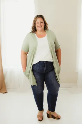 Open Front Basic Cardigan