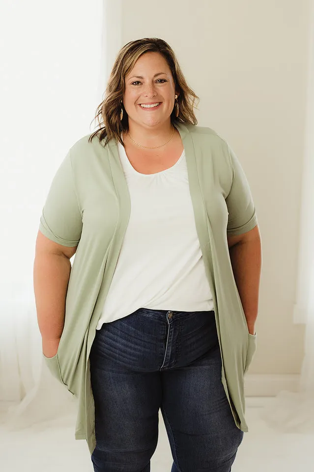 Open Front Basic Cardigan
