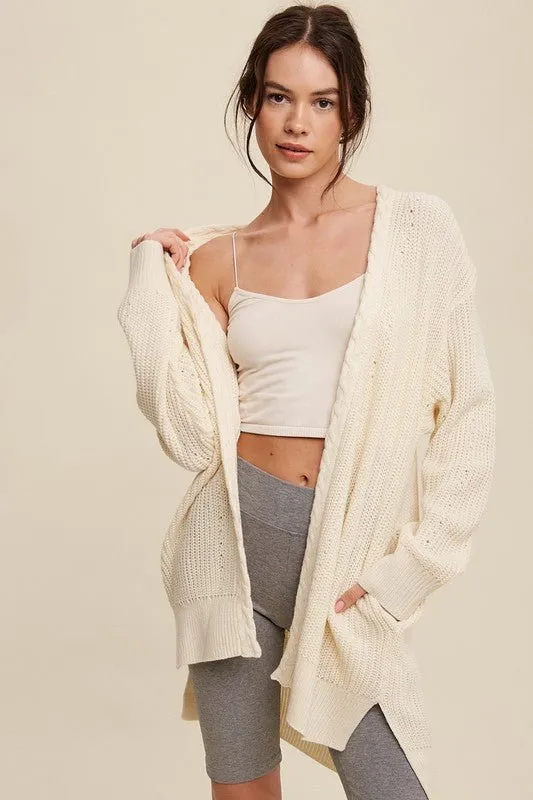 Open Front Long Cardigan