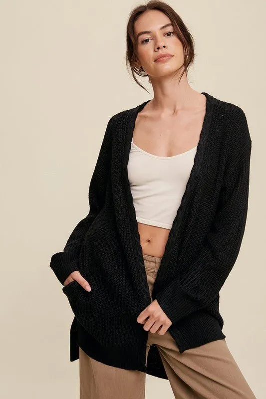 Open Front Long Cardigan