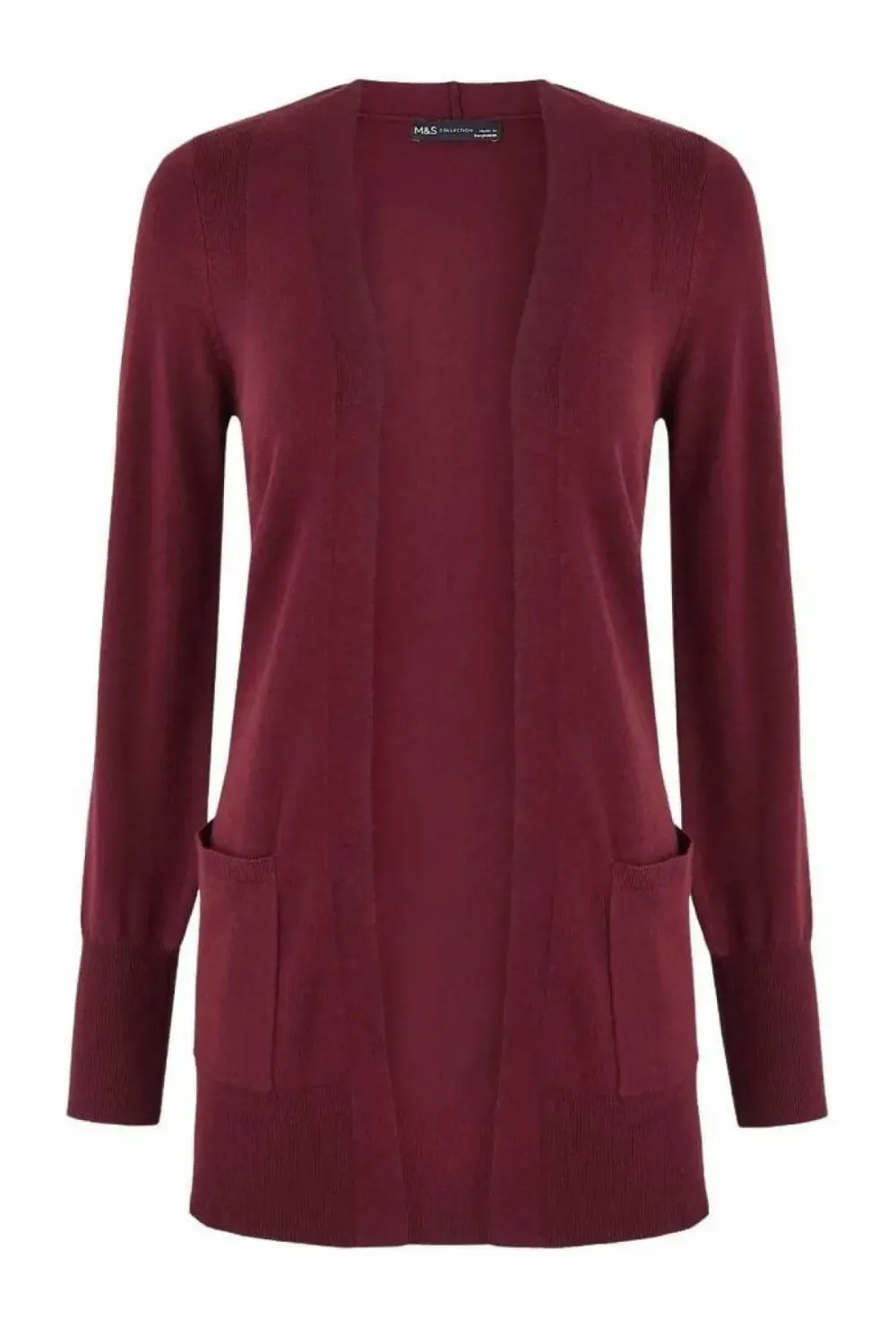 Open Front Patch Pocket Cardigan