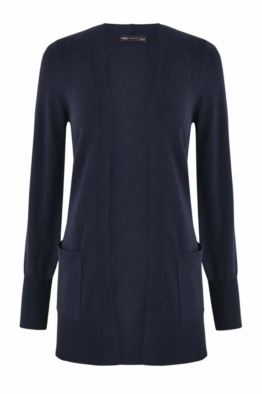 Open Front Patch Pocket Cardigan