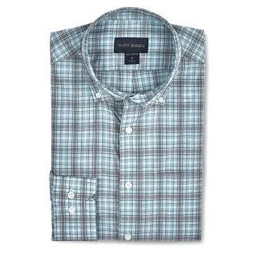 Organic Cotton Plaid Shirt in Seafoam by Scott Barber