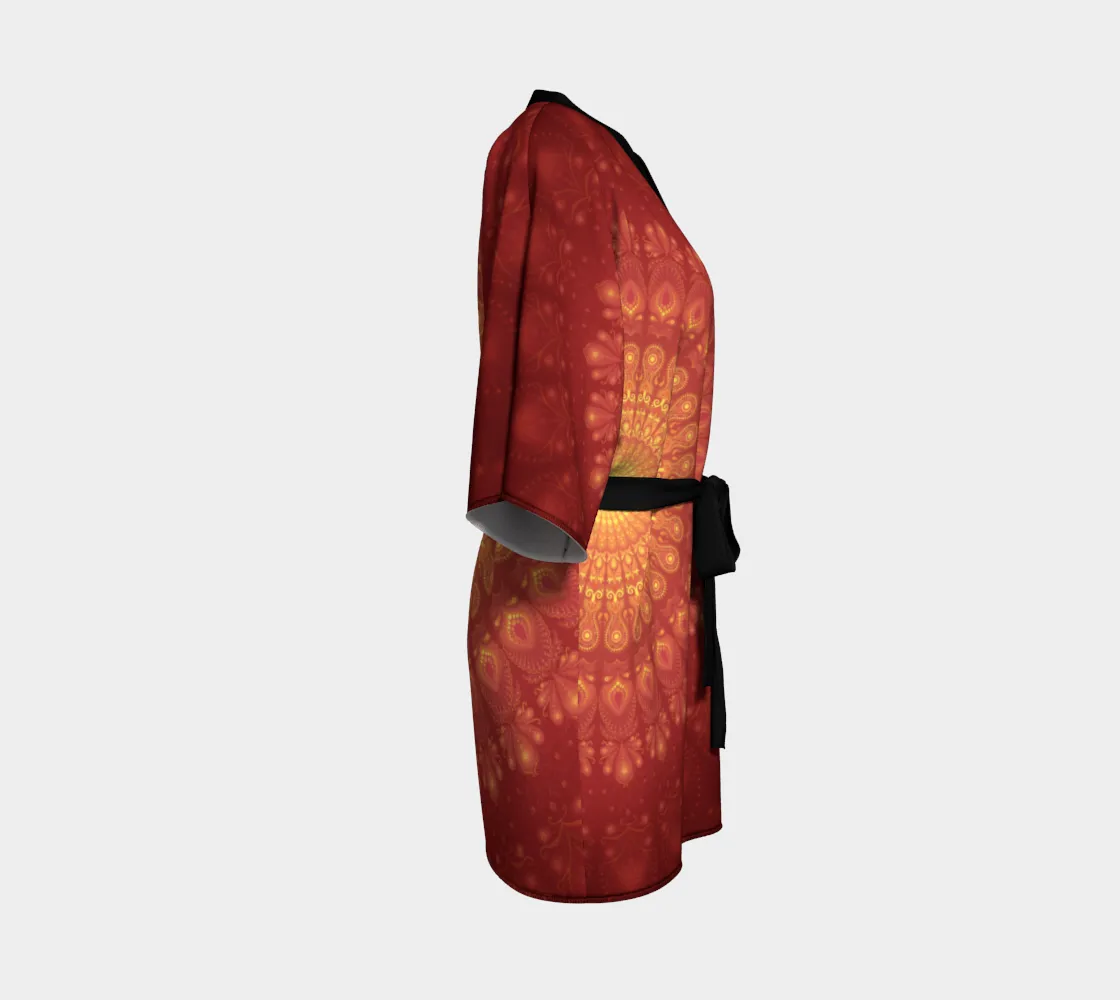 Peacock Feather Mandala - Sun | Kimono Robe | Mandalazed