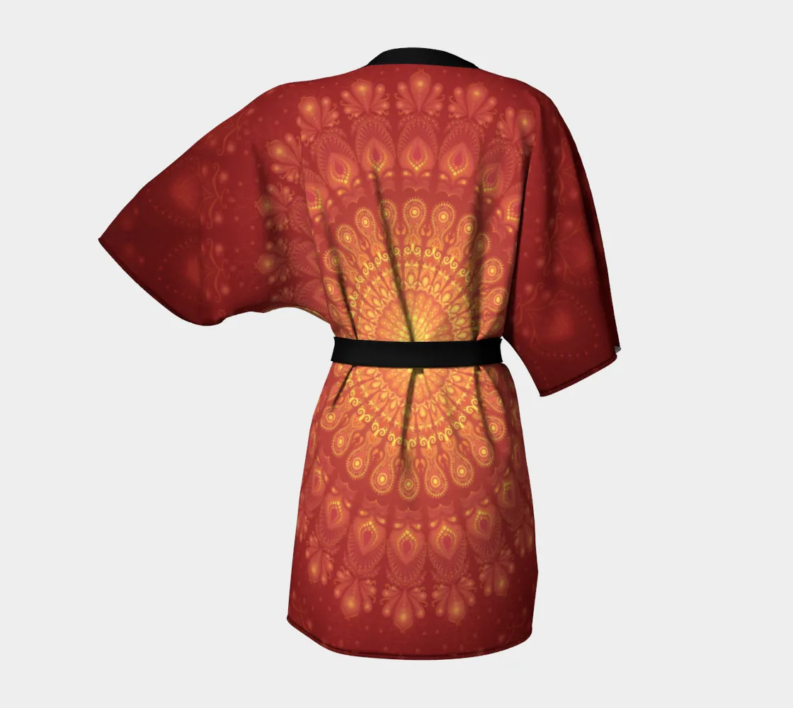 Peacock Feather Mandala - Sun | Kimono Robe | Mandalazed