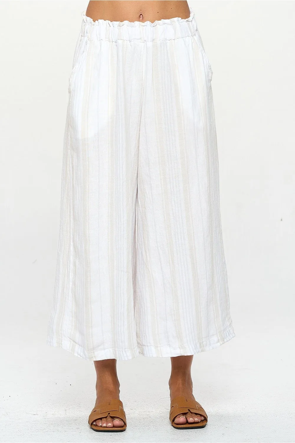 PLP2111 Stripe Gaucho Pants