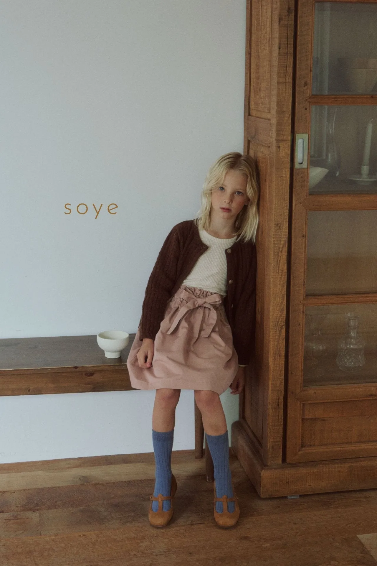 [soye] chino belt skirt / pink