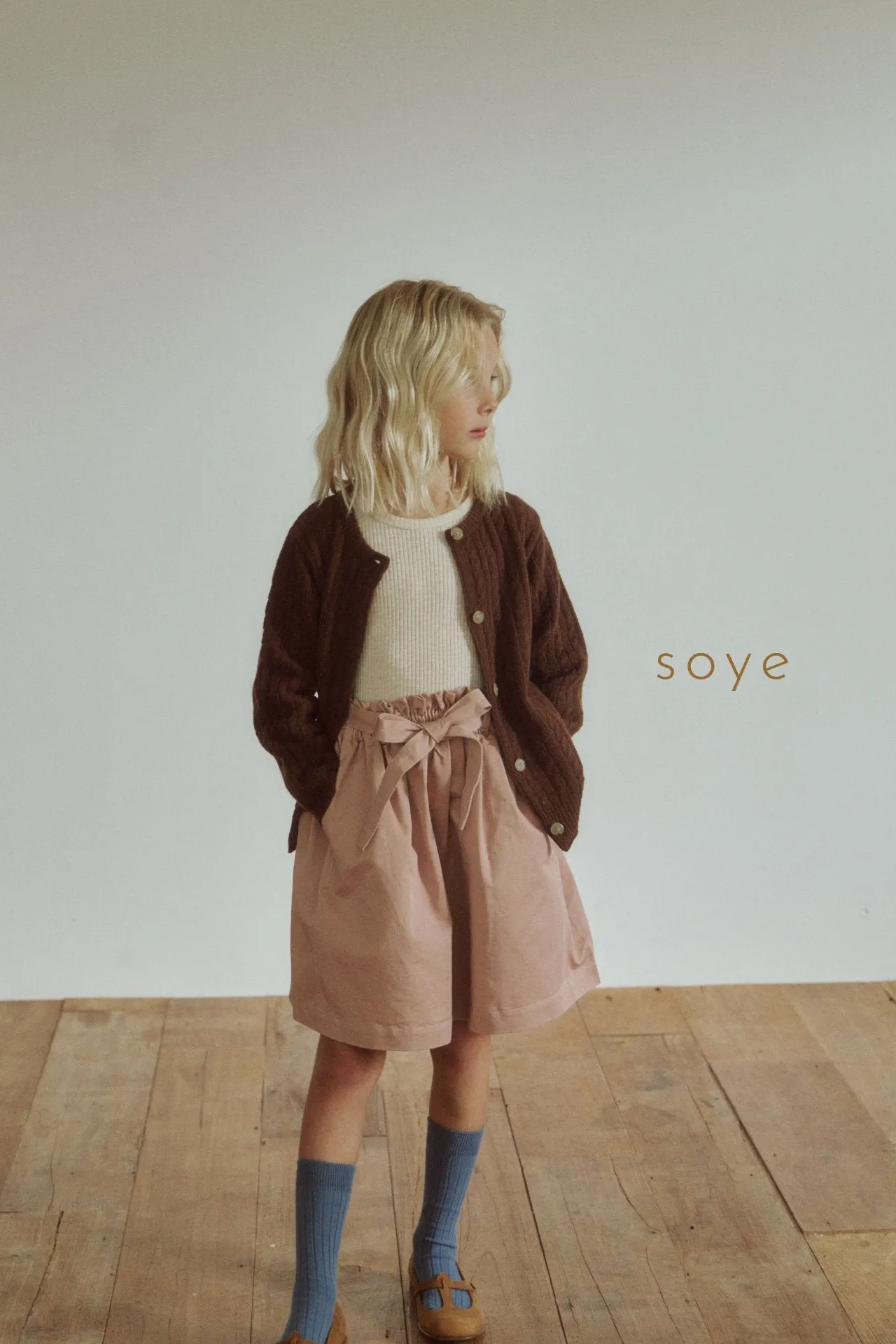 [soye] chino belt skirt / pink