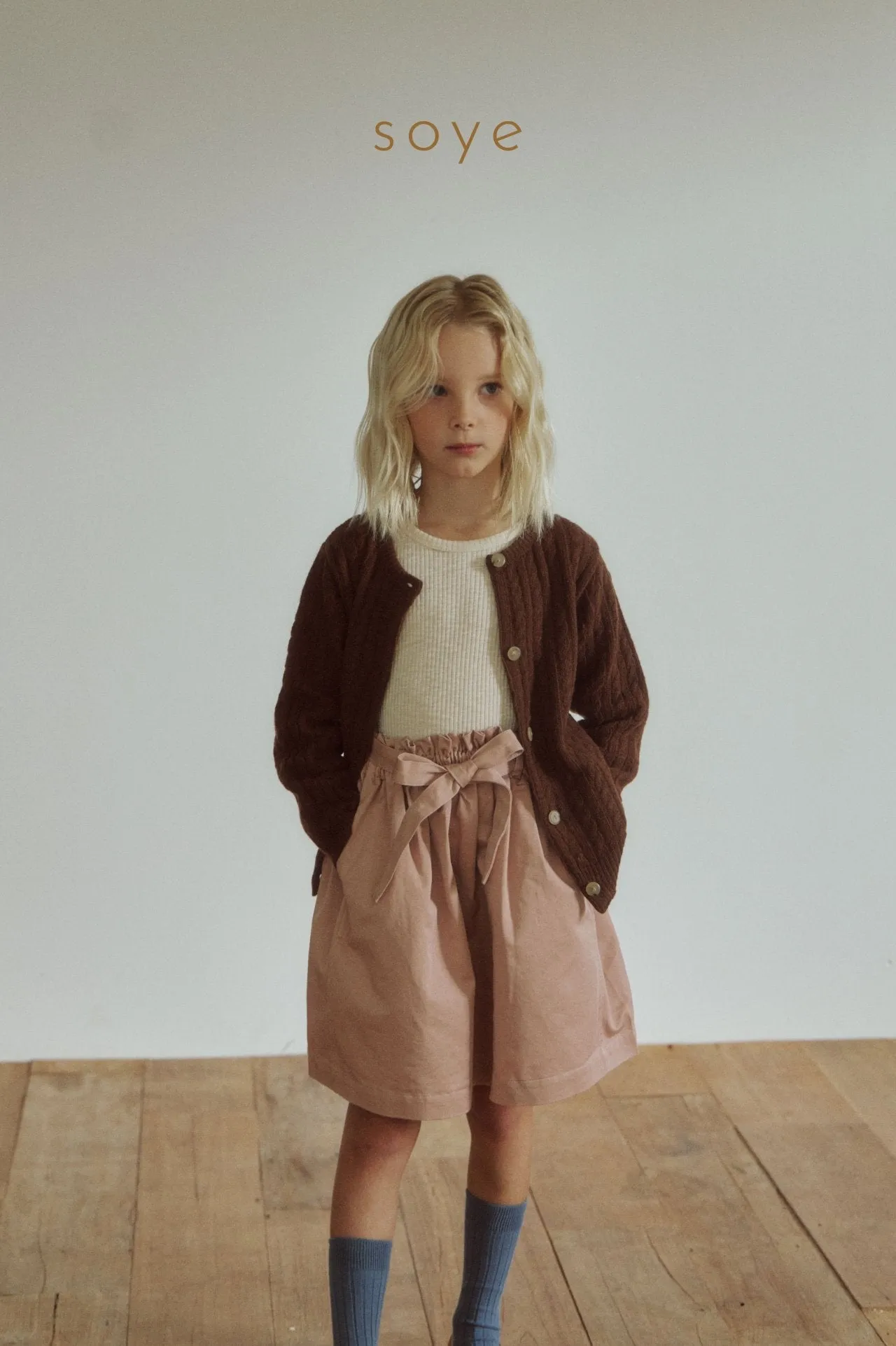 [soye] chino belt skirt / pink