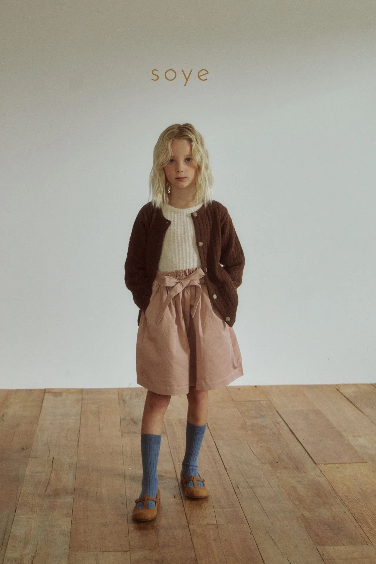 [soye] chino belt skirt / pink