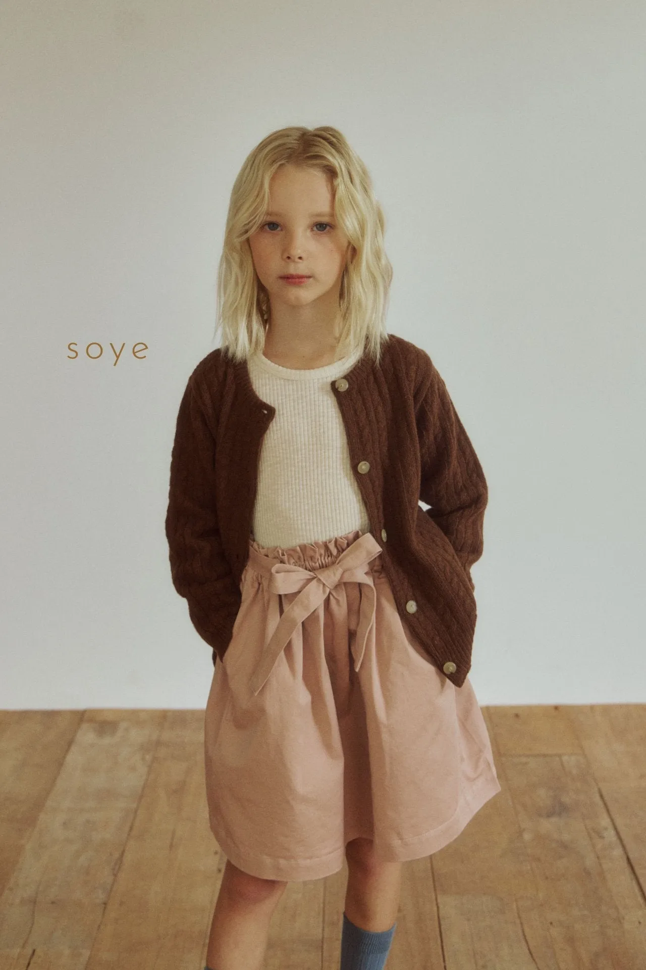 [soye] chino belt skirt / pink
