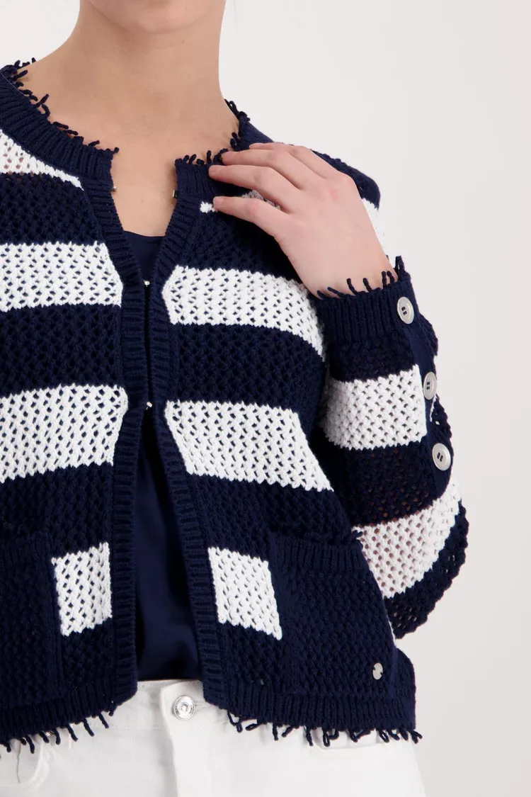 Striped Honeycomb Knitted Cardigan | FINAL SALE