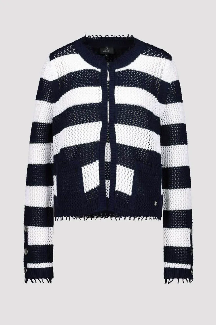 Striped Honeycomb Knitted Cardigan | FINAL SALE