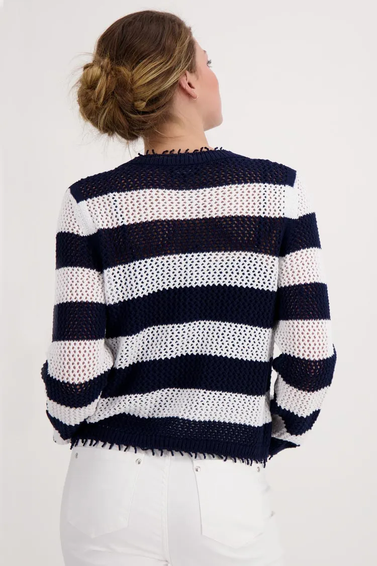 Striped Honeycomb Knitted Cardigan | FINAL SALE