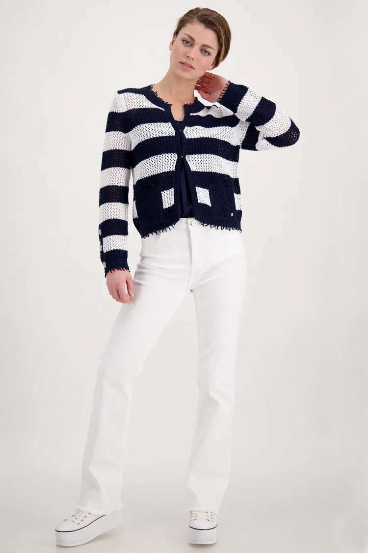 Striped Honeycomb Knitted Cardigan | FINAL SALE