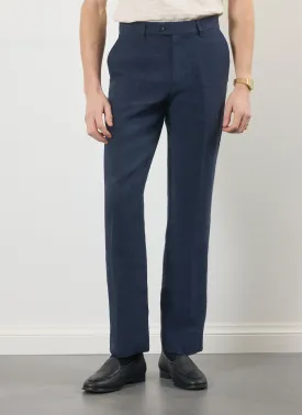 Tailored Linen Trousers | Navy
