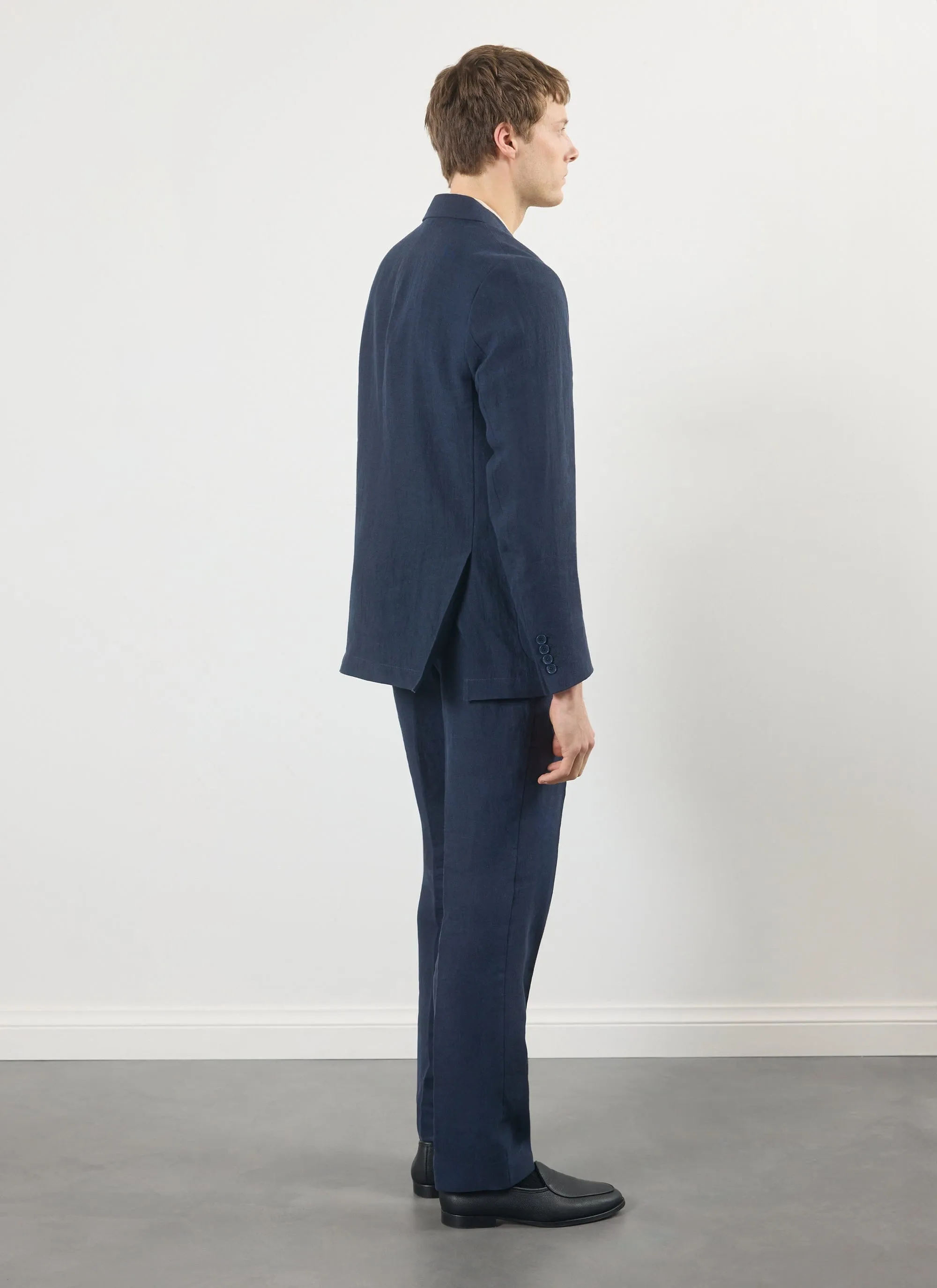 Tailored Linen Trousers | Navy