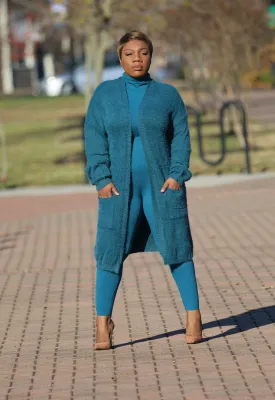 Teal We Meet | Open Front Cardigan