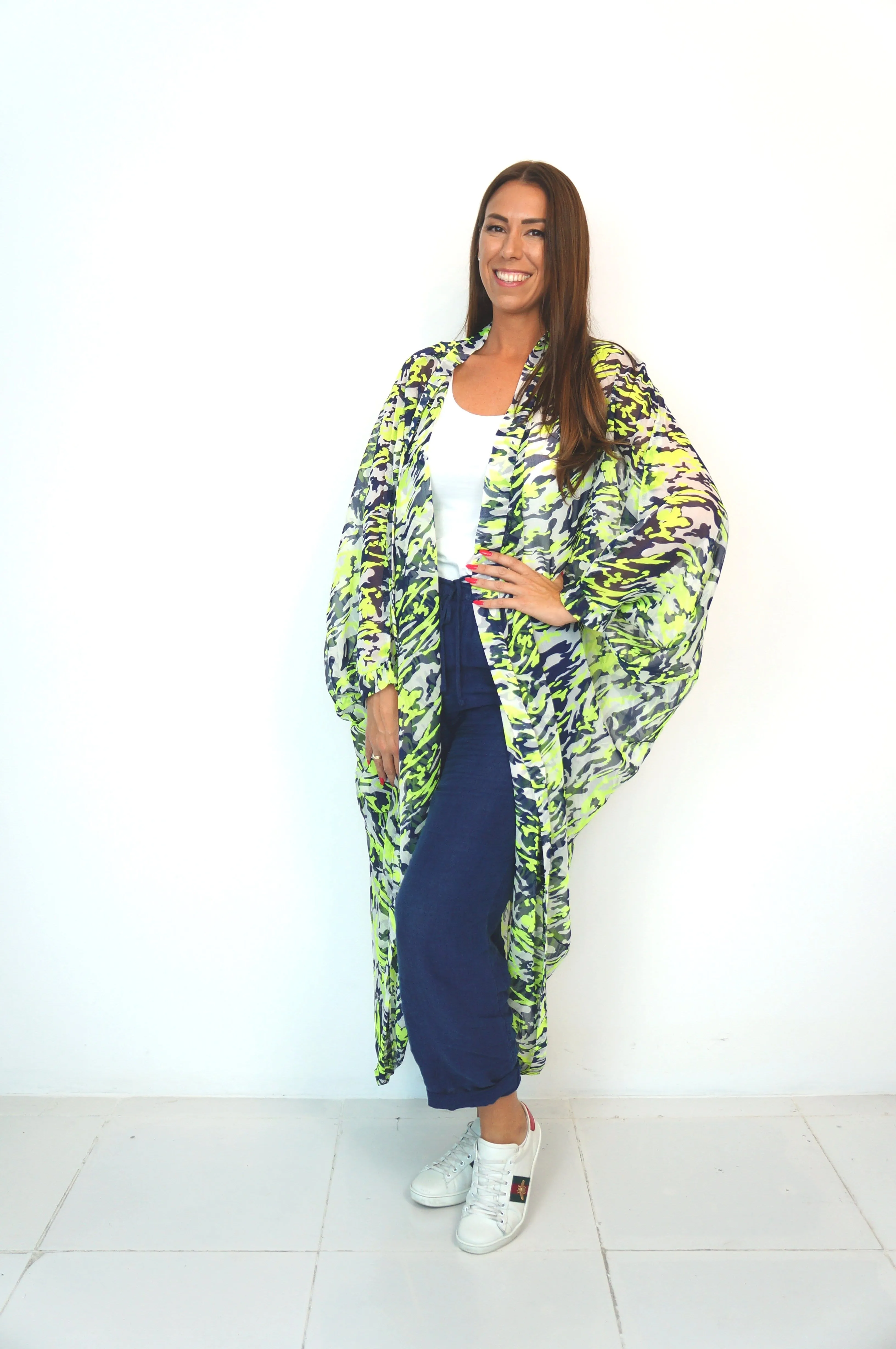 The Palm Kimono - Neon Camo