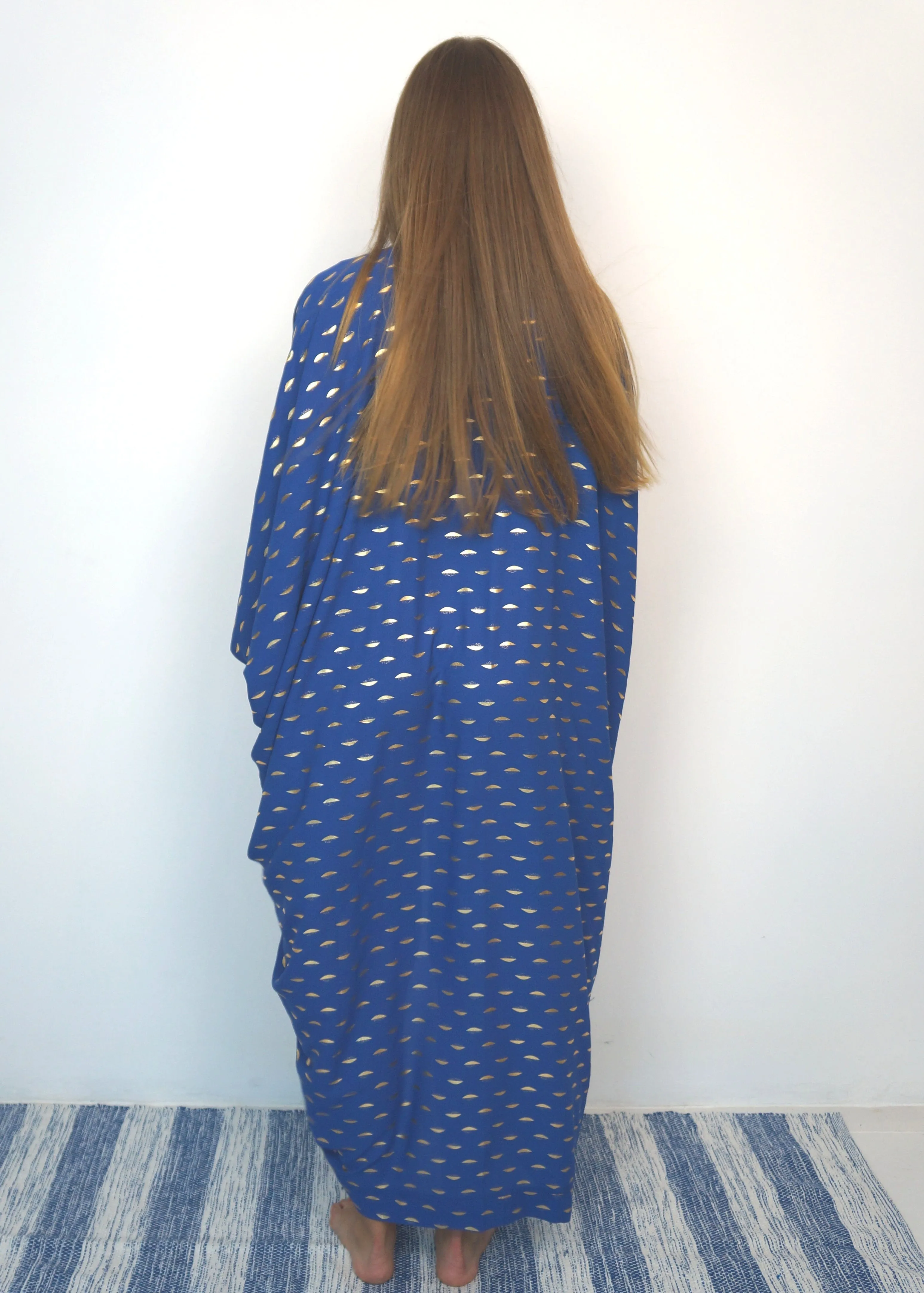 The Palm Kimono - Royal Blue Gold Moon