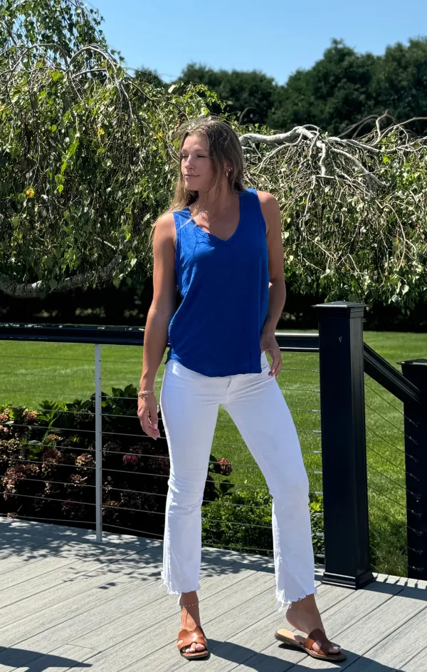 V Neck Tank with Center Front Seam