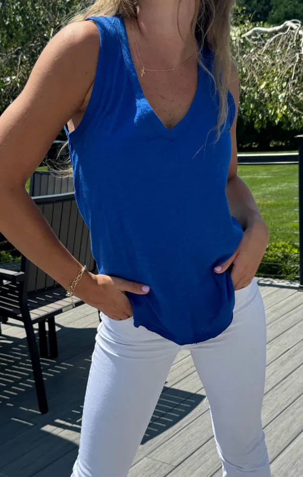 V Neck Tank with Center Front Seam