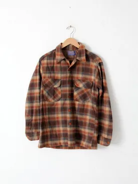 vintage 60s Pendleton wool plaid button down shirt