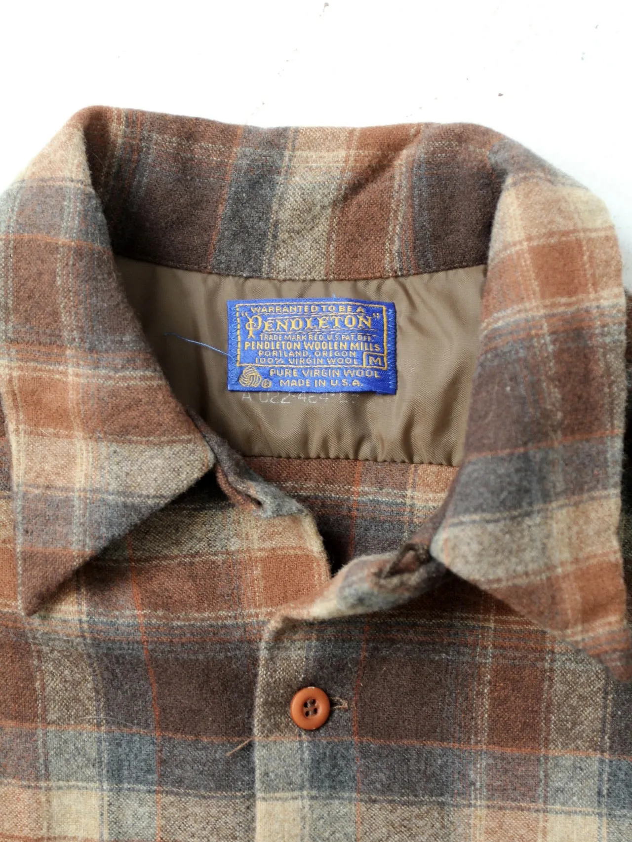 vintage 60s Pendleton wool plaid button down shirt