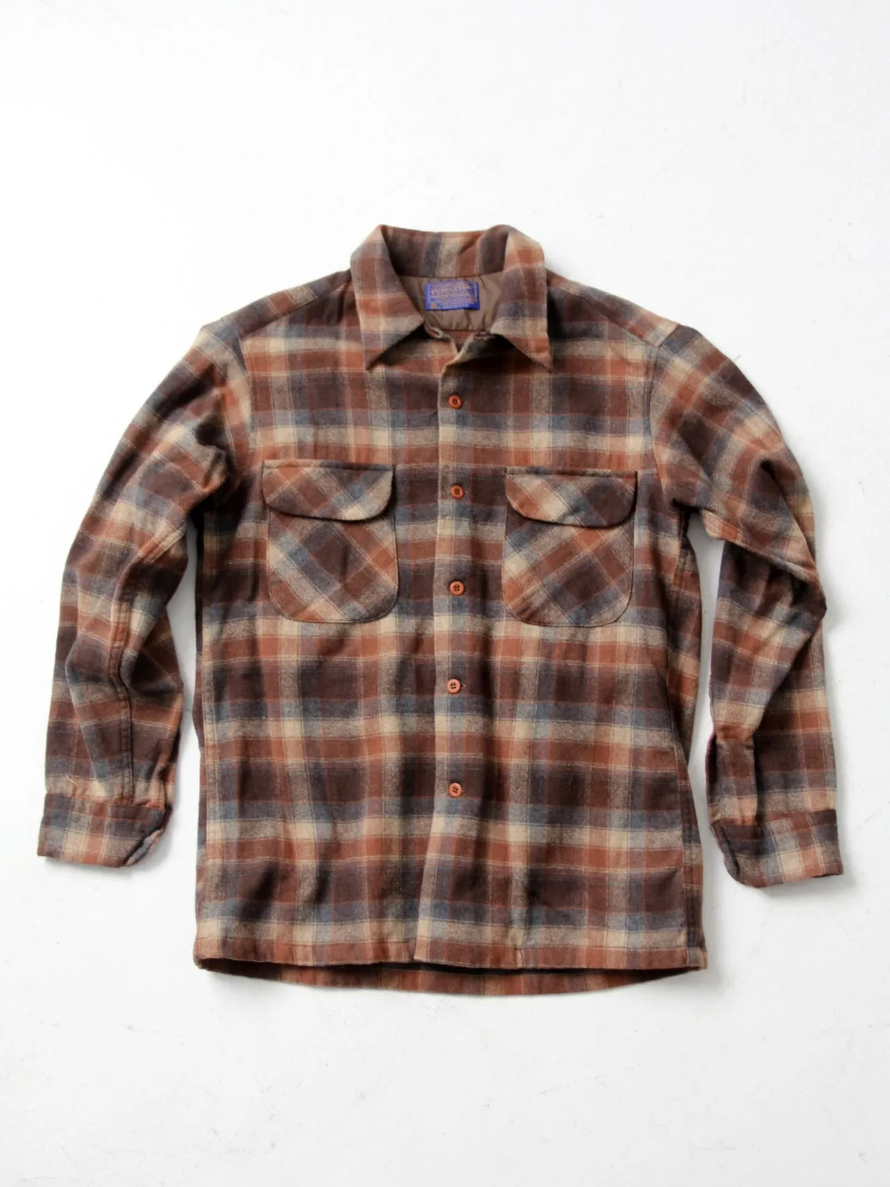 vintage 60s Pendleton wool plaid button down shirt