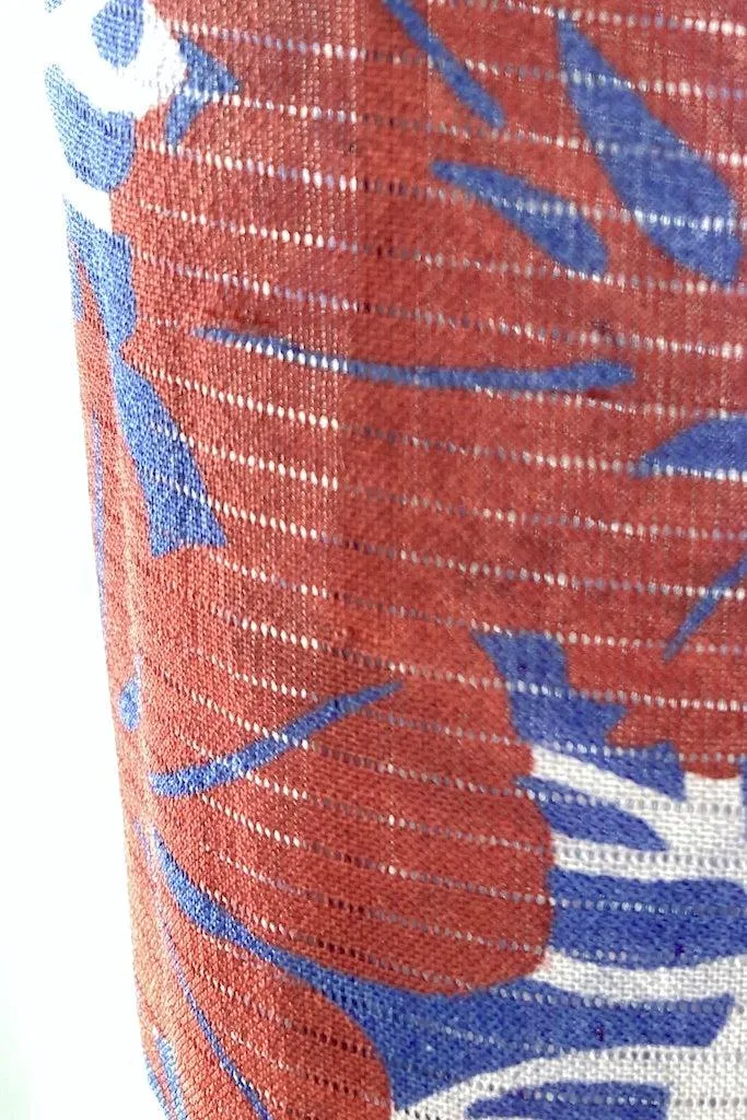 Vintage Blue Leaves Summer Silk Kimono