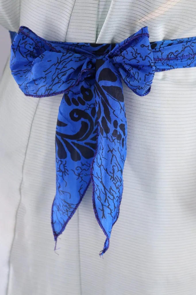 Vintage Pale Blue Silk Kimono Robe