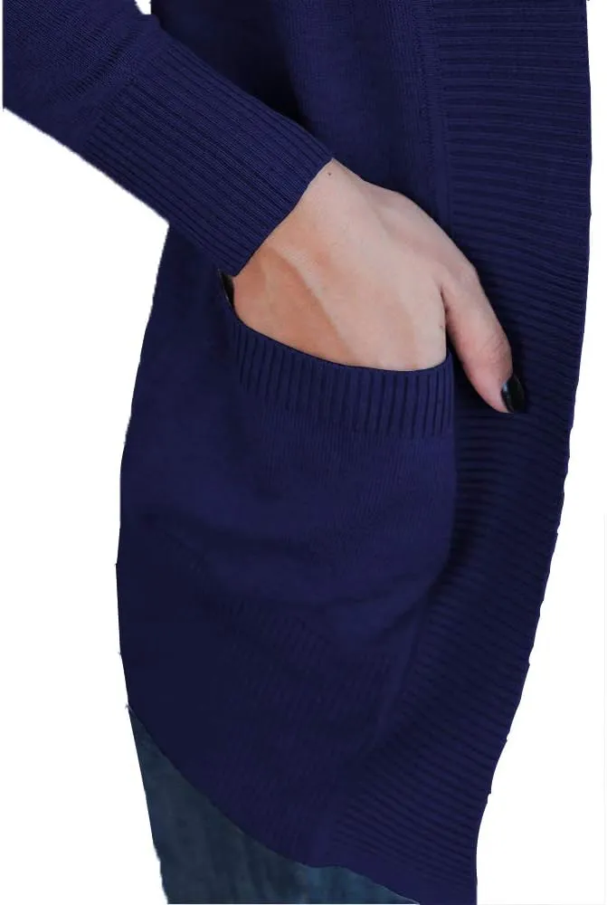 VOIANLIMO Women's Open Front Casual Long Sleeve Knit Classic Sweaters Cardigan with Pockets