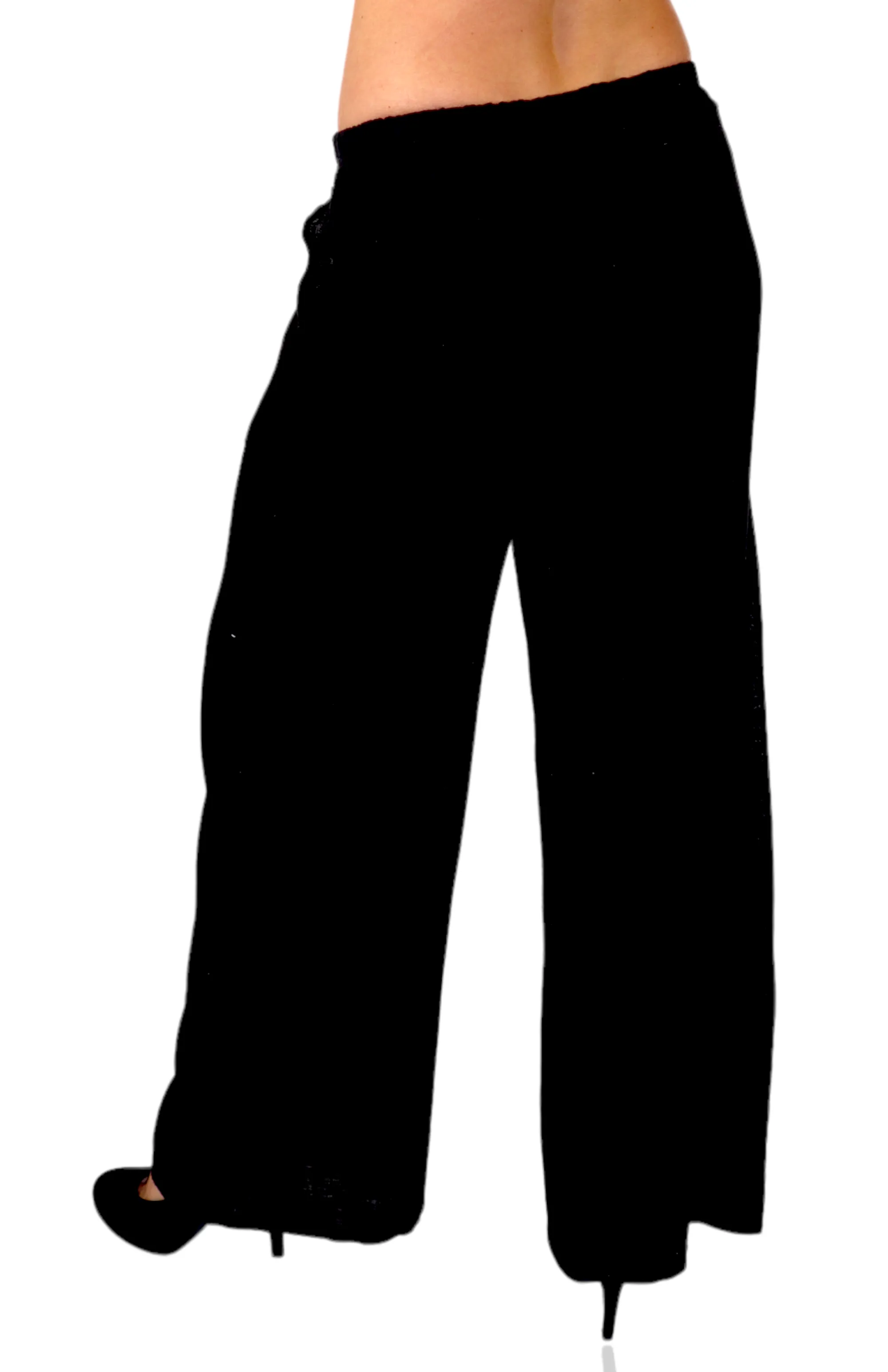 Women Linen Wide Legged Breathable Pants with Square Pockets