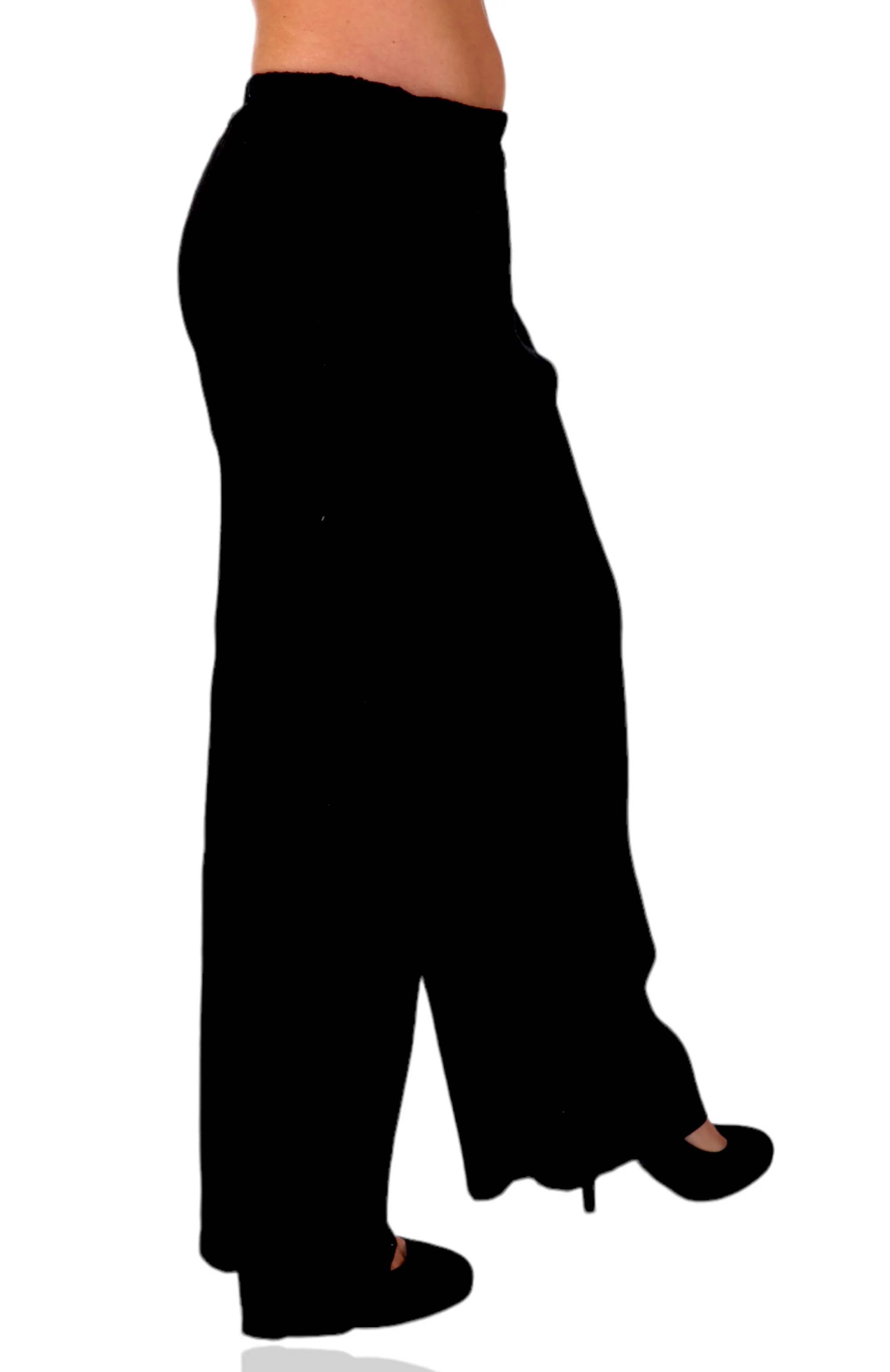 Women Linen Wide Legged Breathable Pants with Square Pockets