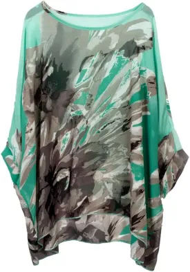 Women's Bohemian Style Summer Beach Lagenlook Top Kimono Loose Waterfall Chiffon Kaftan Poncho Shirt