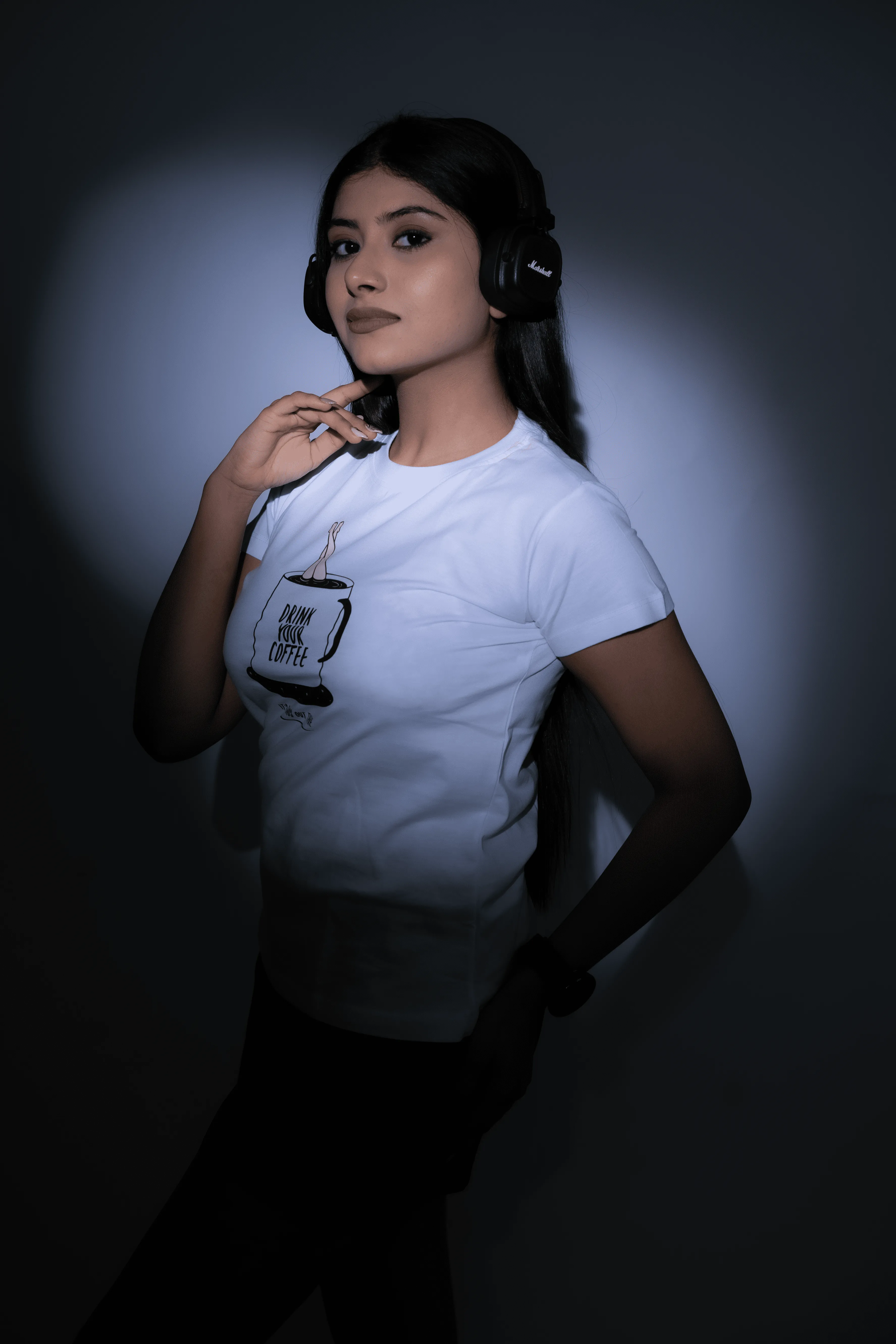 Women's White Coffee Graphic Printed Classic Fit Tshirt