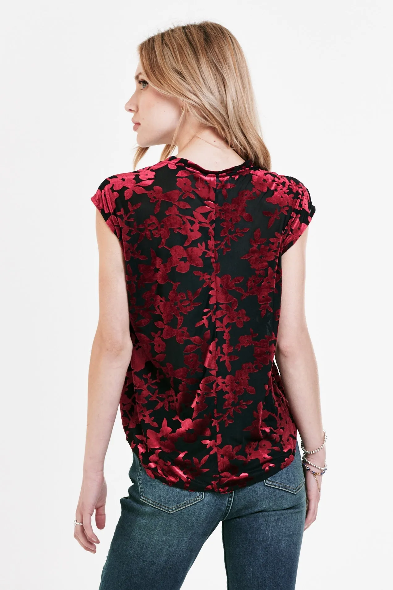 YANIS MESH TOP RIO RED BURNOUT
